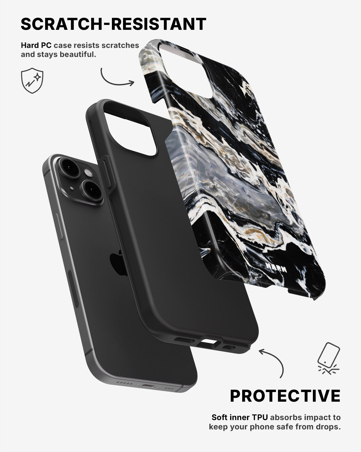 iPhone 15 Plus Tough Case – Dark Swirl - View 2
