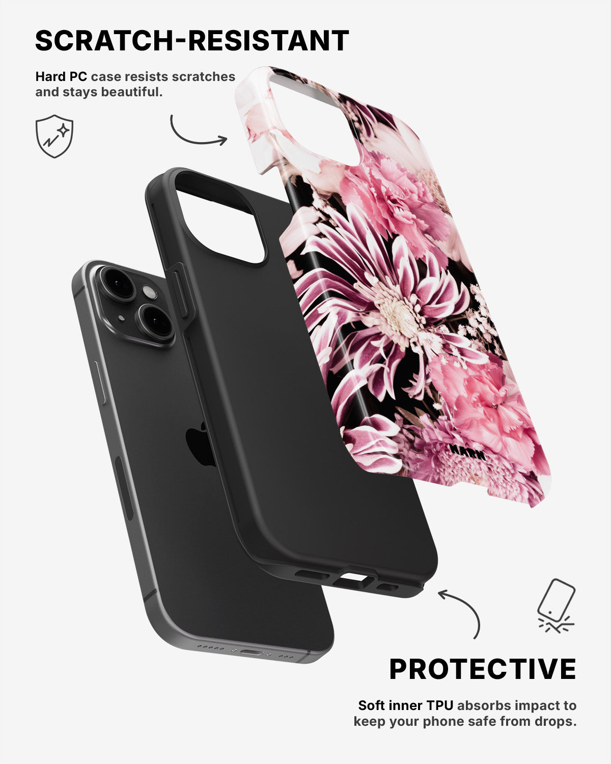 iPhone 15 Plus Tough Case – Soft Blossom - View 2