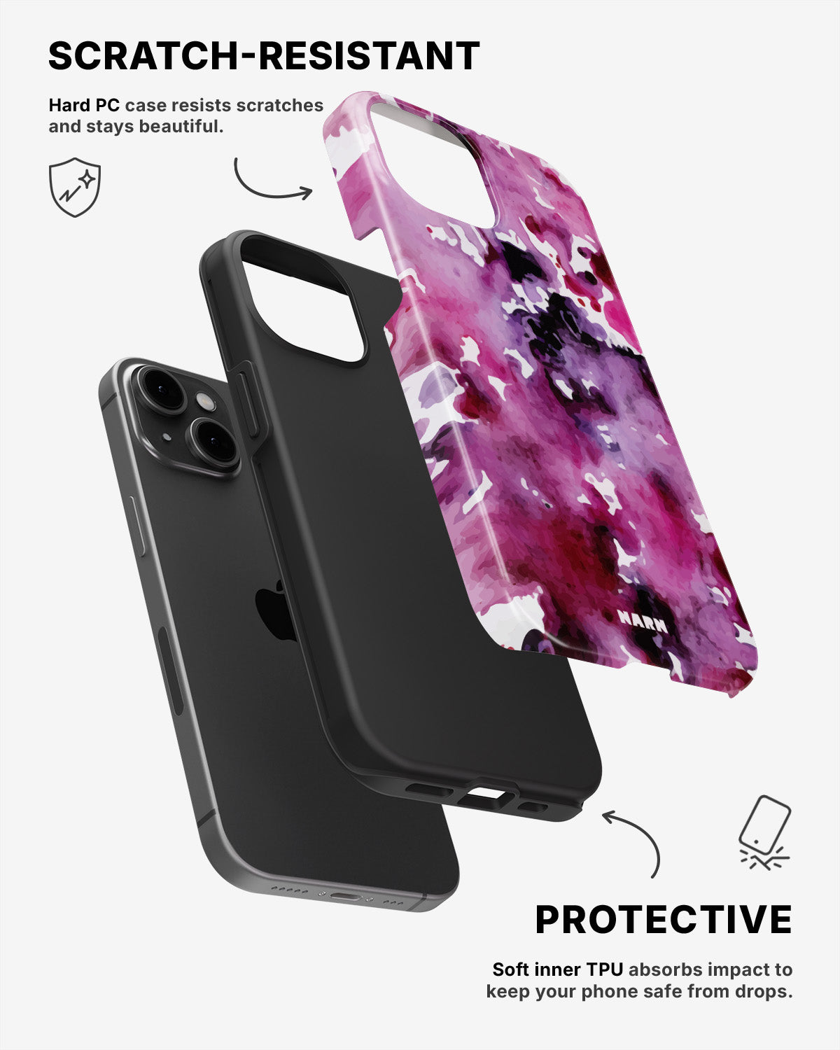 iPhone 15 Plus Tough Case – Floral Splash - View 2