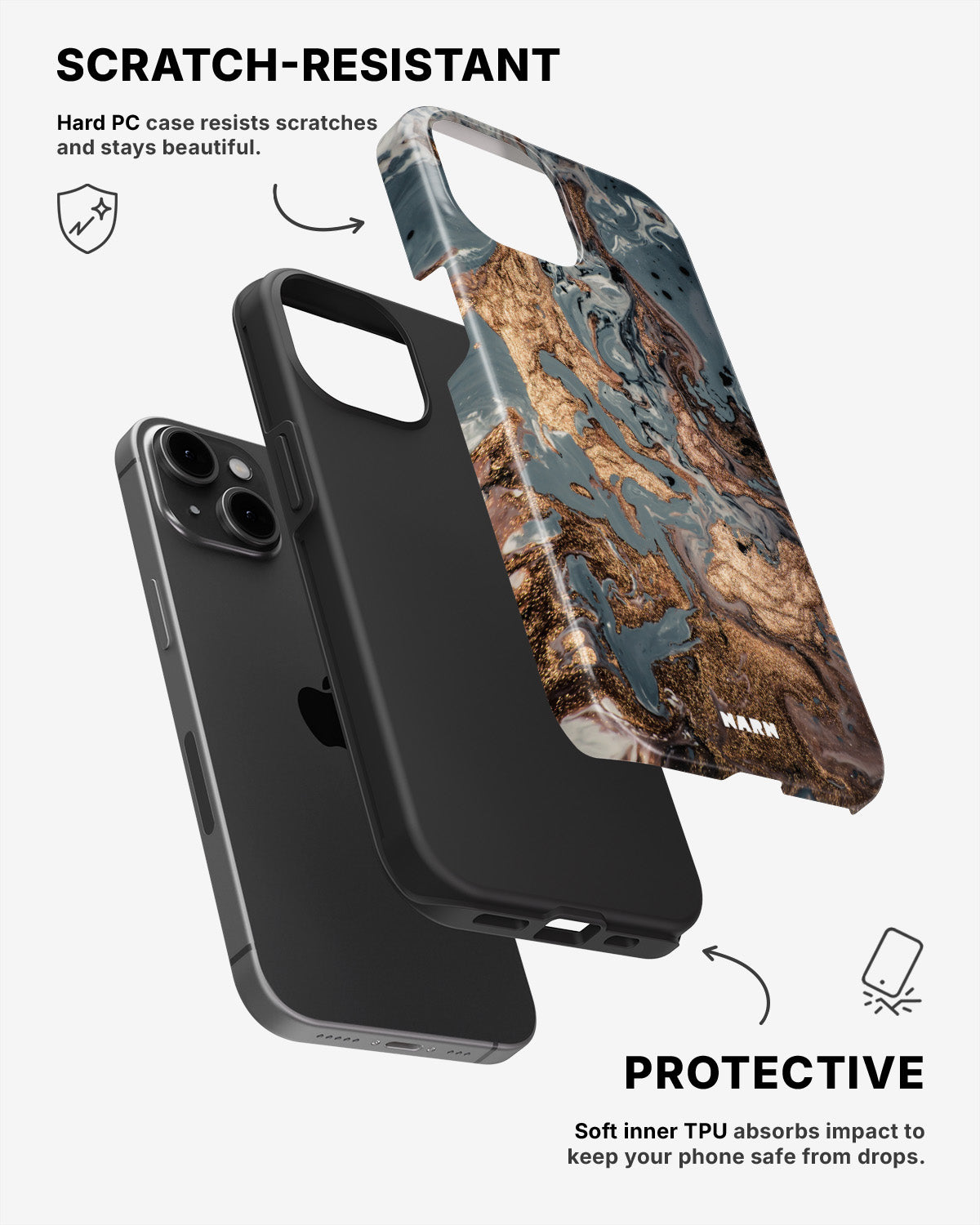 iPhone 15 Plus Tough Case – Molten Gold - View 2