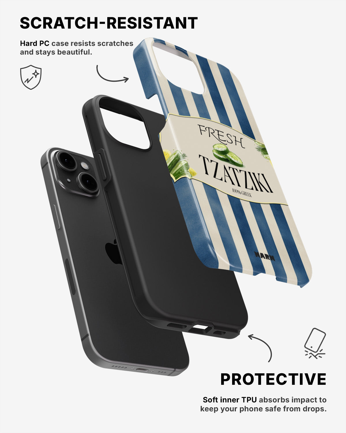 iPhone 15 Plus Tough Case – Greek Blues - View 2