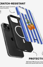 iPhone 15 Plus Tough Case – Orange Stripes - View 2