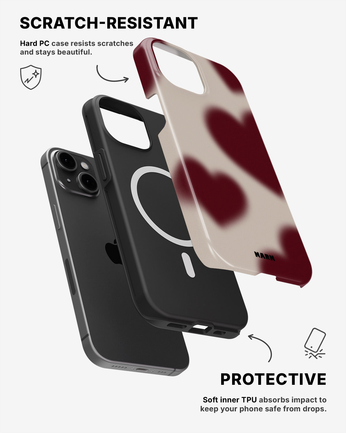 iPhone 15 Plus Tough Case – Heartbeat - View 2