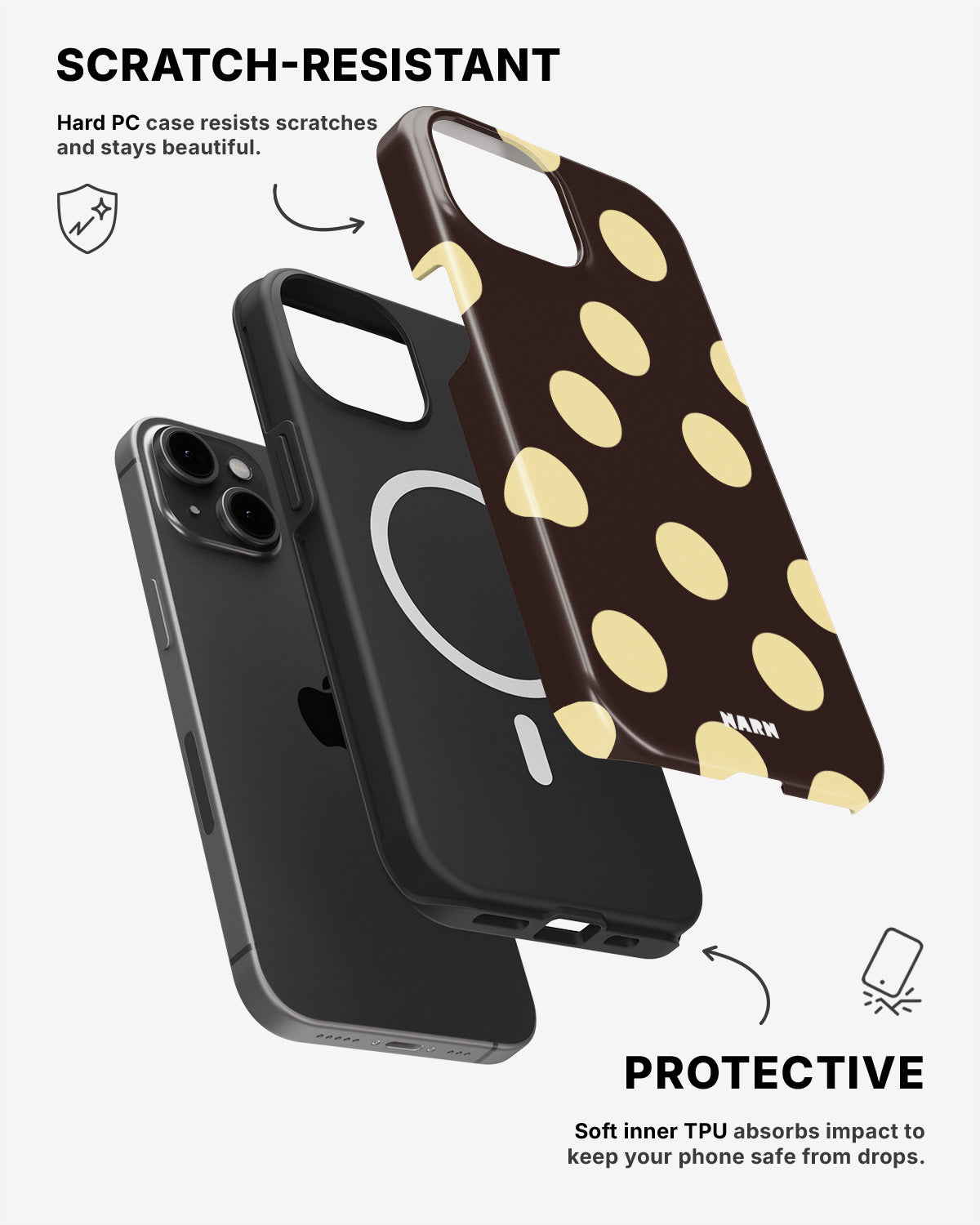 iPhone 15 Plus Tough Case – Mocha Pop - View 2