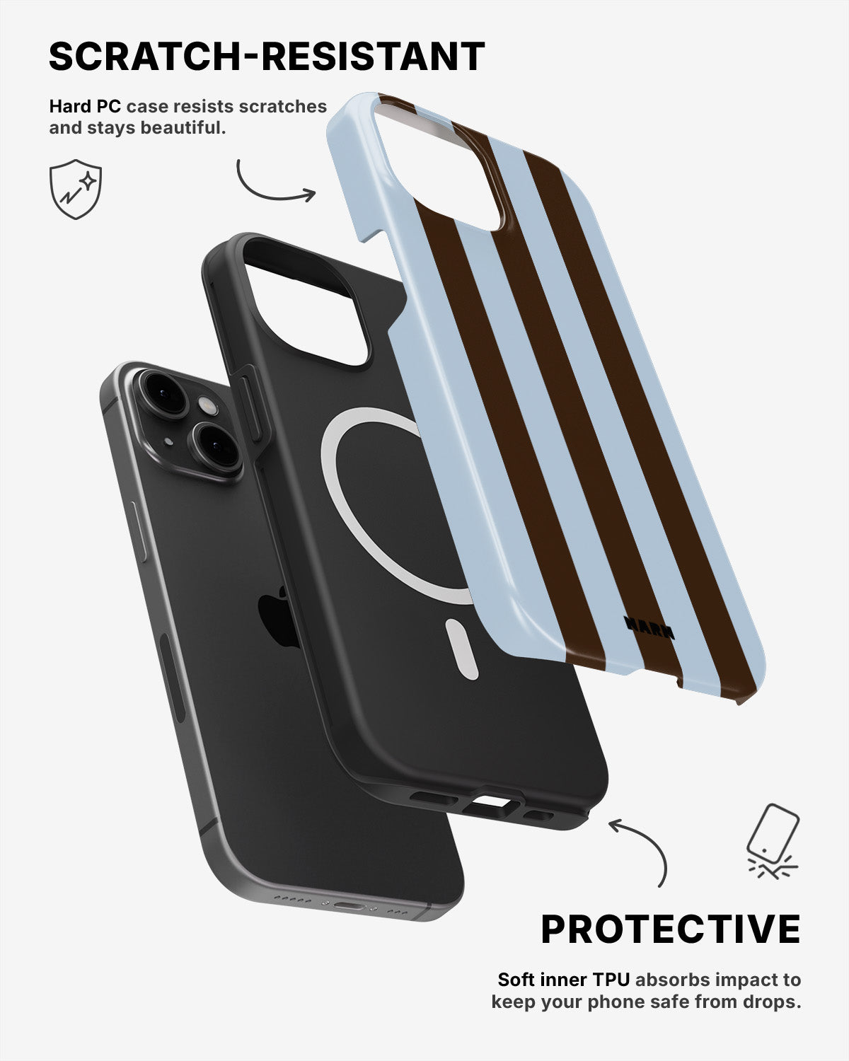 iPhone 15 Plus Tough Case – Bistro Stripes - View 2
