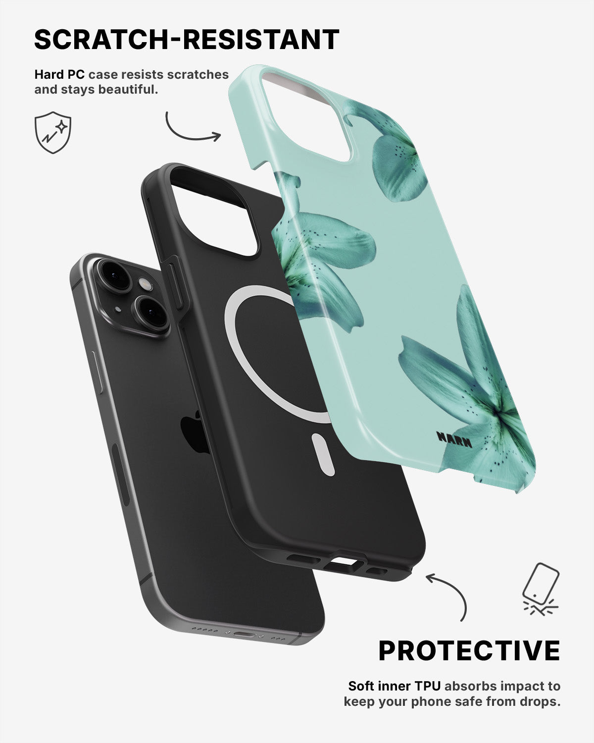 iPhone 15 Plus Tough Case – Sea Lily - View 2
