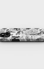 iPhone 15 Plus Tough Case – Black & White Bloom - View 3