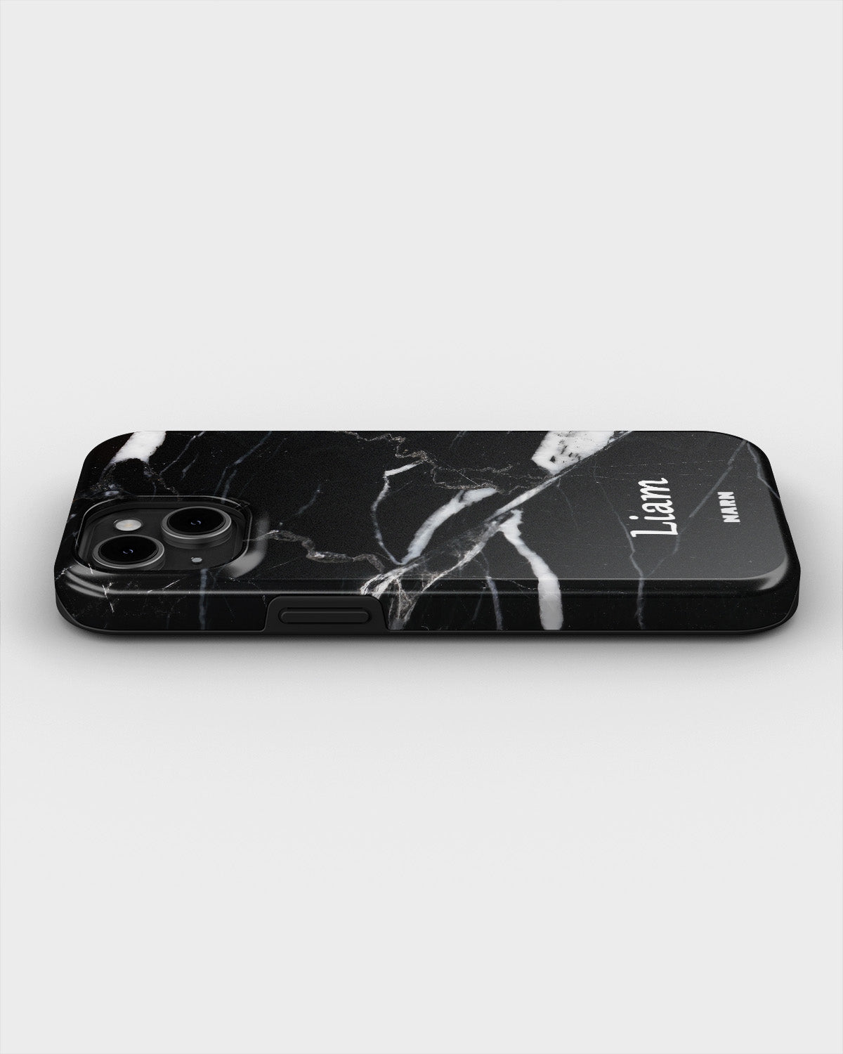 iPhone 15 Plus Tough Case – Custom - Black Marble - View 3