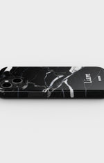 iPhone 15 Plus Tough Case – Custom - Black Marble - View 3