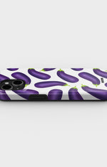 iPhone 15 Plus Tough Case – Eggplant Pattern - View 3