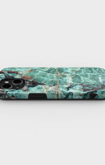 iPhone 15 Plus Tough Case – Green Marble - View 3