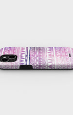 iPhone 15 Plus Tough Case – Purple Aztec - View 3