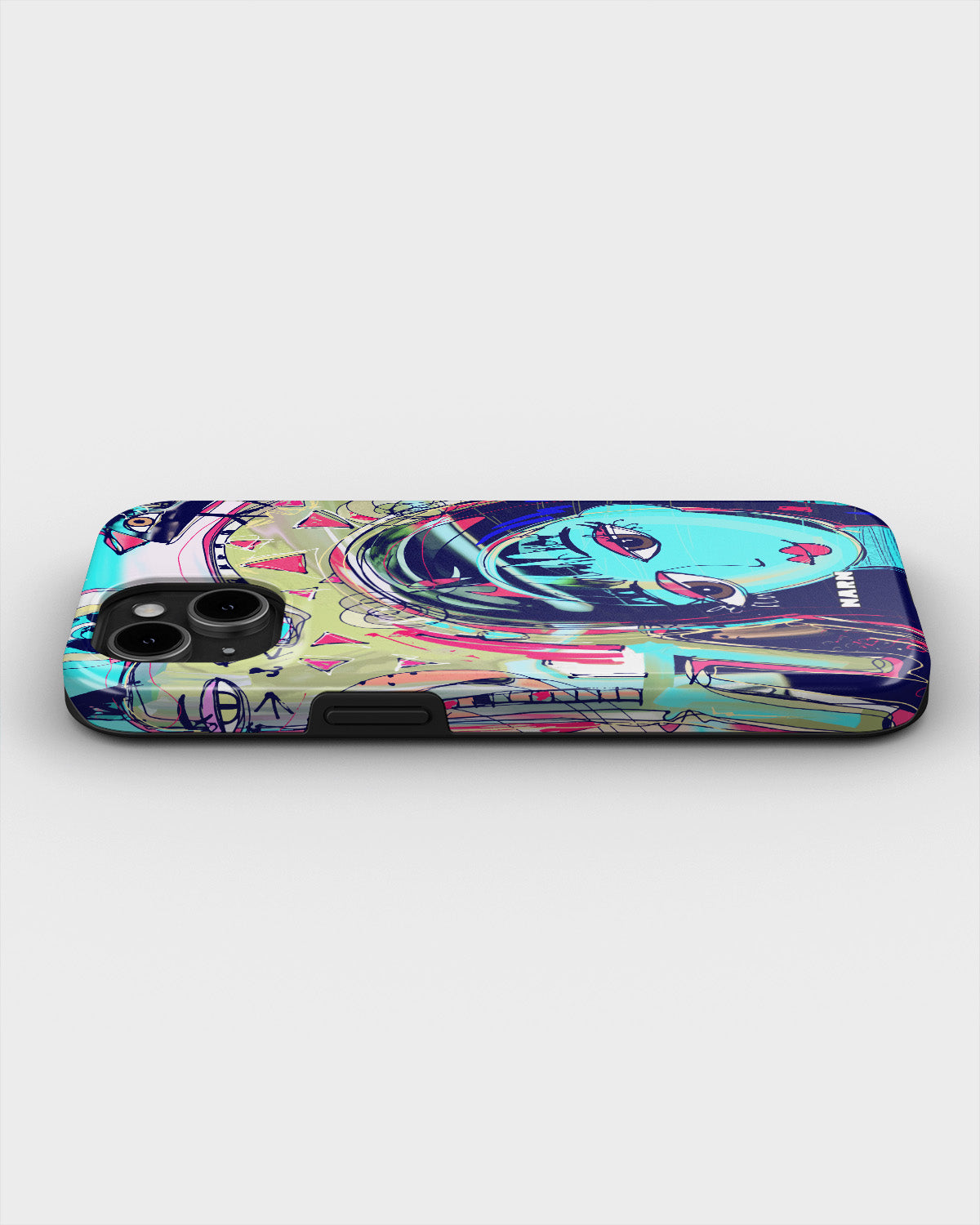 iPhone 15 Plus Tough Case – Abstract Cat - View 3