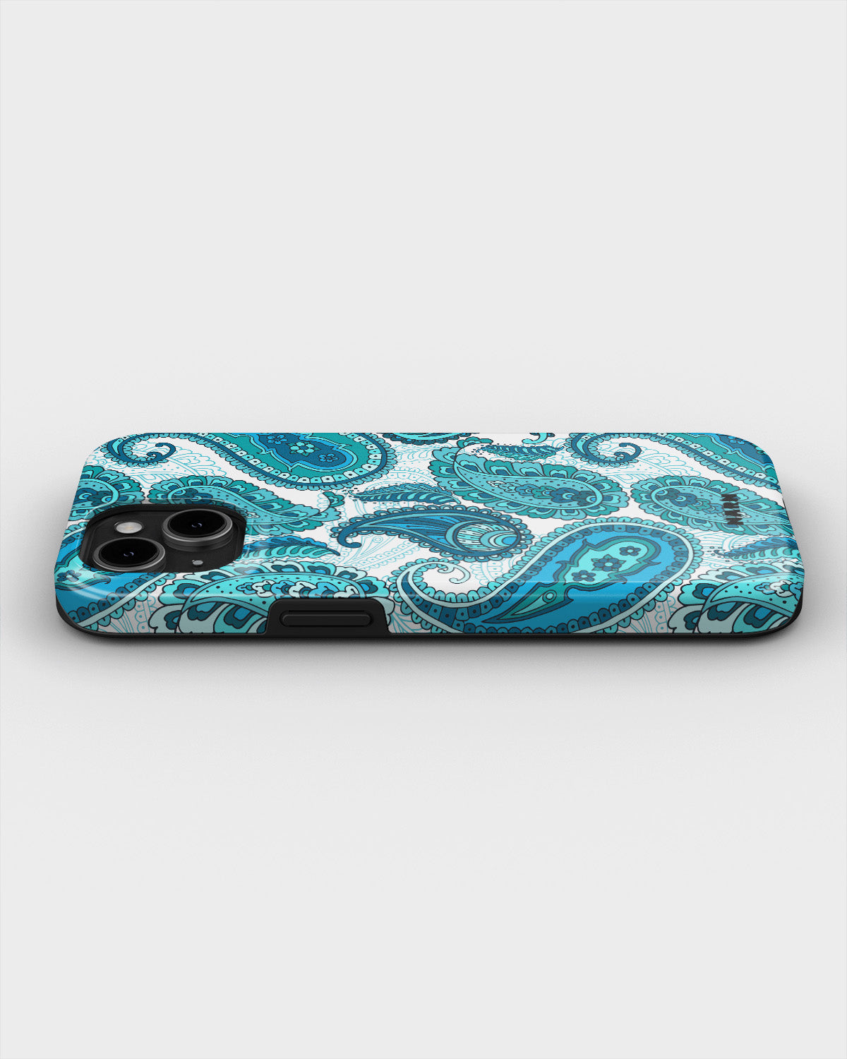 iPhone 15 Plus Tough Case – Turquoise Paisley - View 3