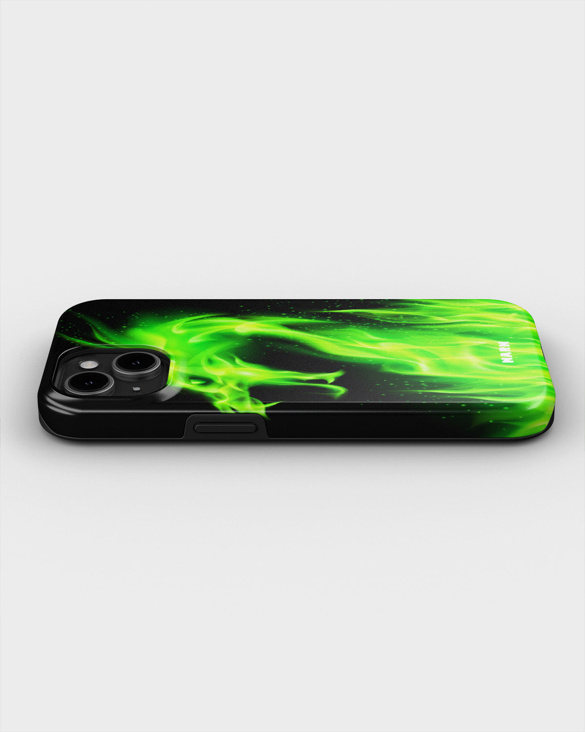 iPhone 15 Plus Tough Case – Green Flames Dragon - View 3