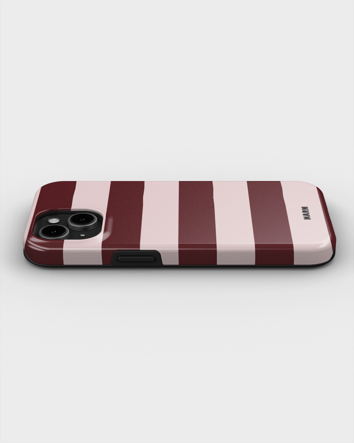 iPhone 15 Plus Tough Case – Cranberry Stripe - View 3
