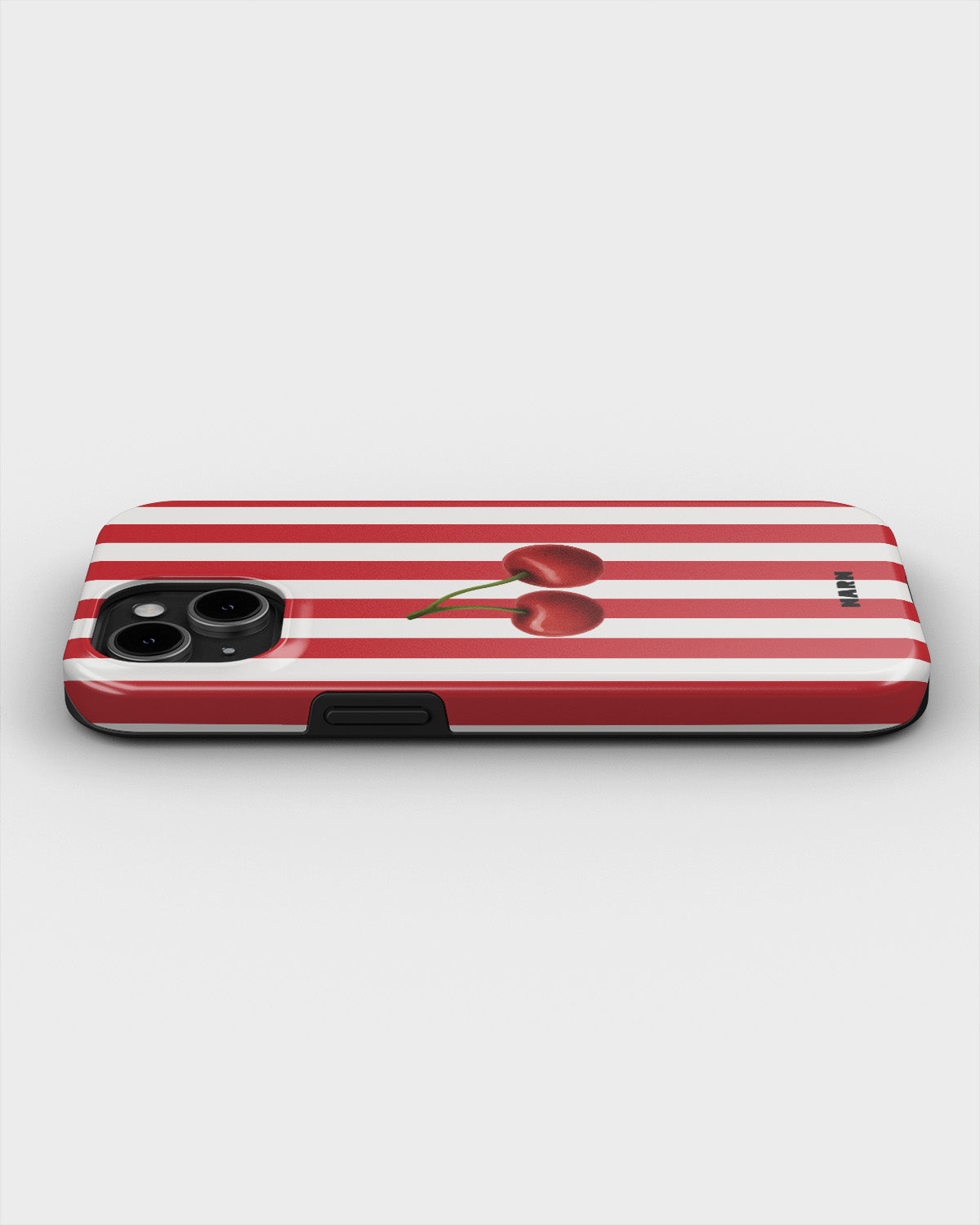 iPhone 15 Plus Tough Case – Cherry Stripes - View 3