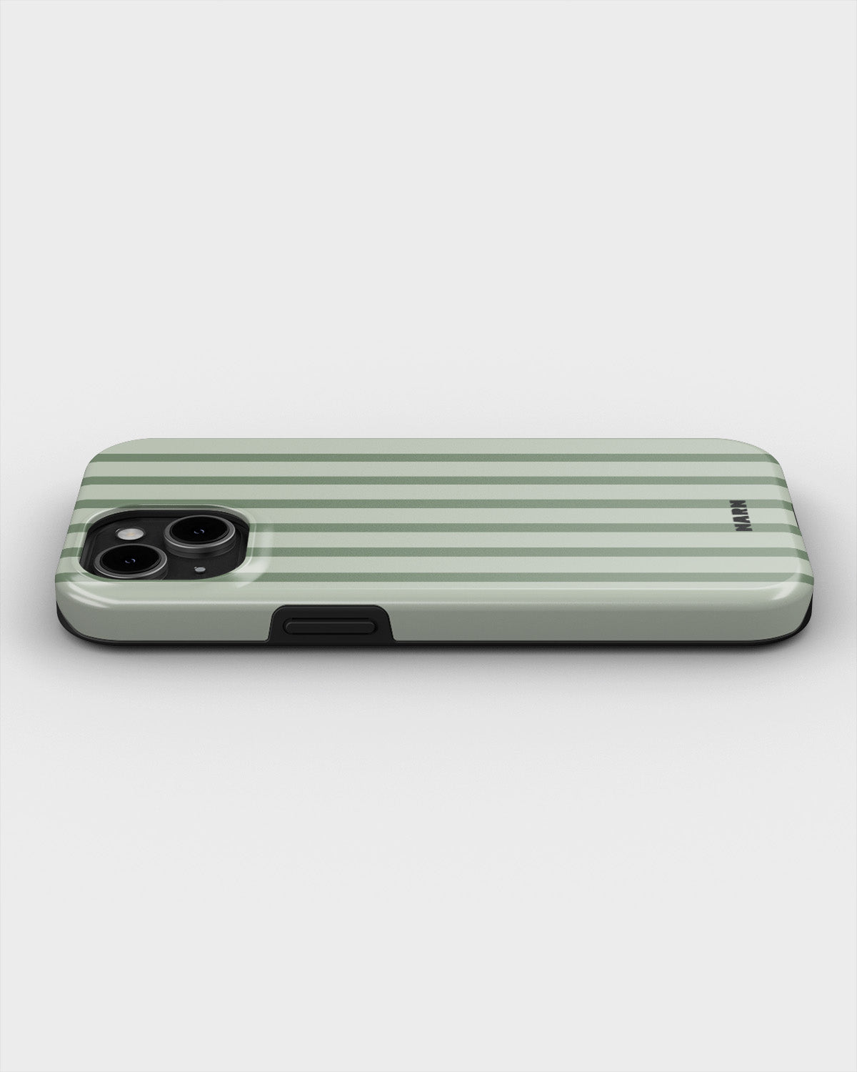 iPhone 15 Plus Tough Case – Sage Stripes - View 3