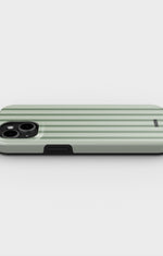 iPhone 15 Plus Tough Case – Sage Stripes - View 3