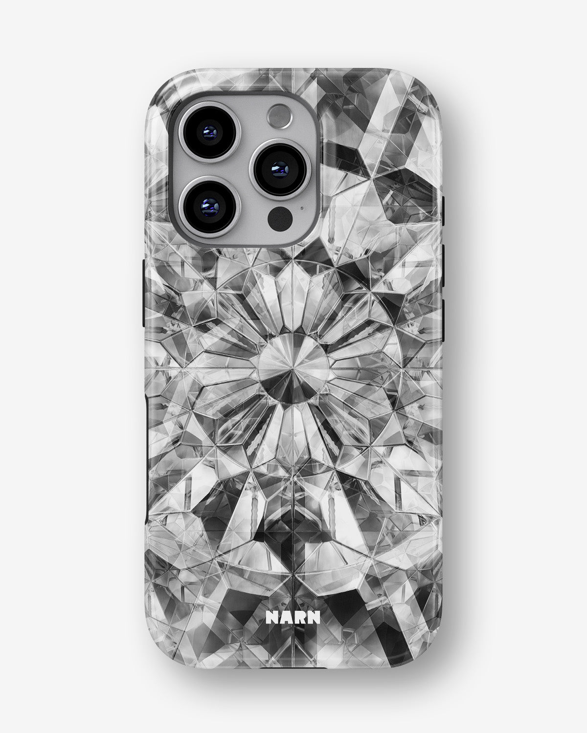 iPhone 16 Pro Max Tough Case – Grey Crystals - View 1