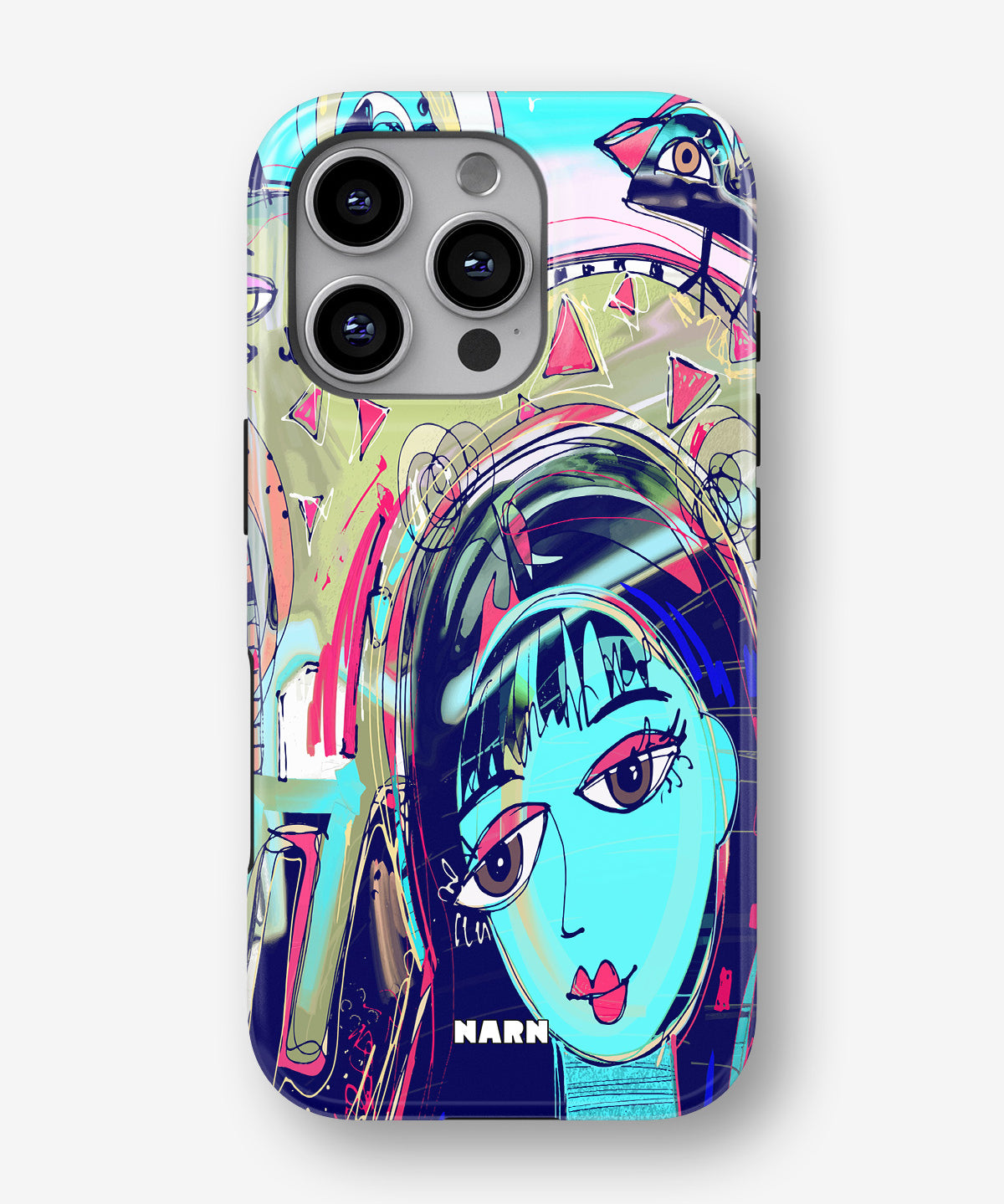 iPhone 16 Pro Max Tough Case – Abstract Cat - View 1
