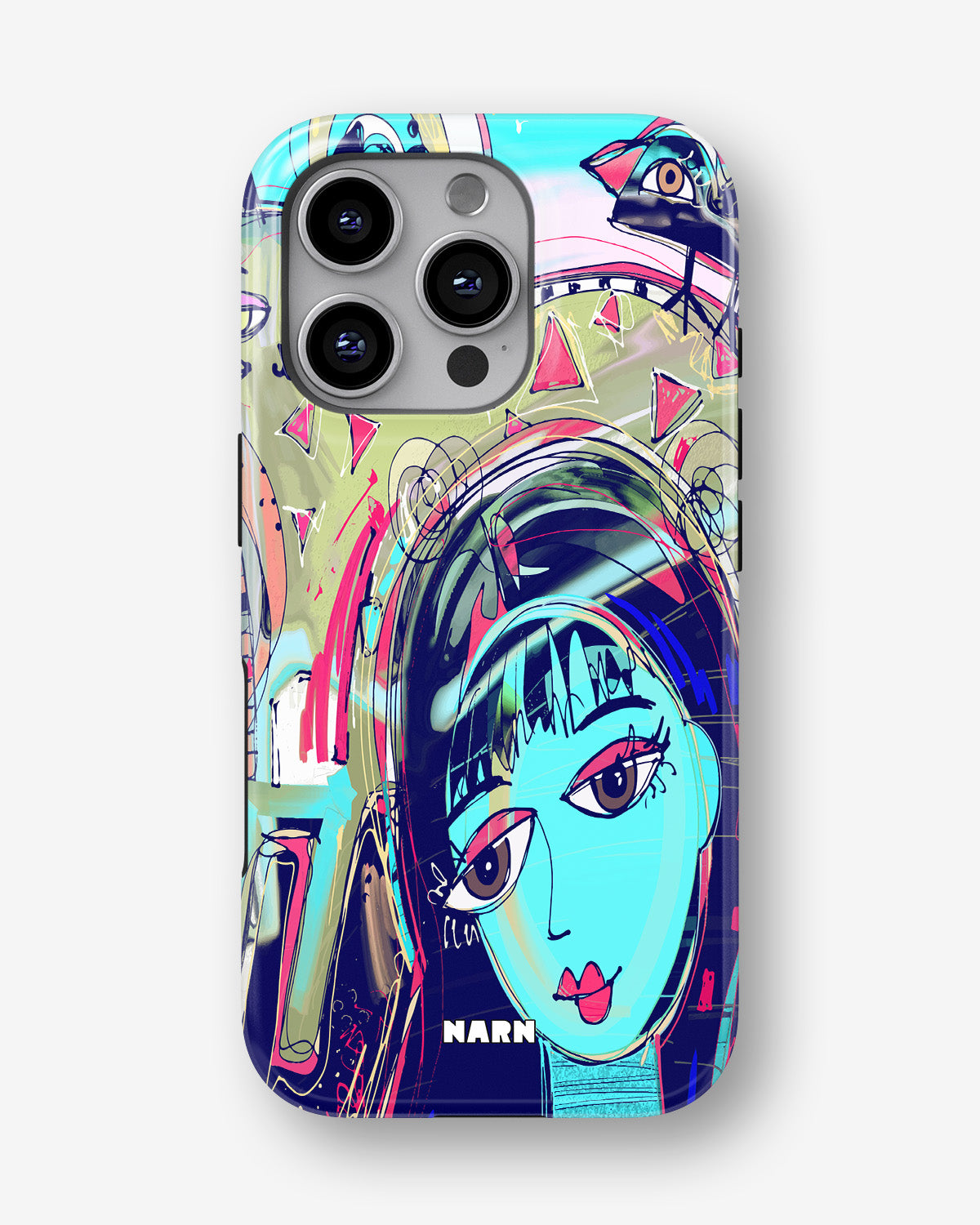 iPhone 16 Pro Max Tough Case – Abstract Cat - View 1