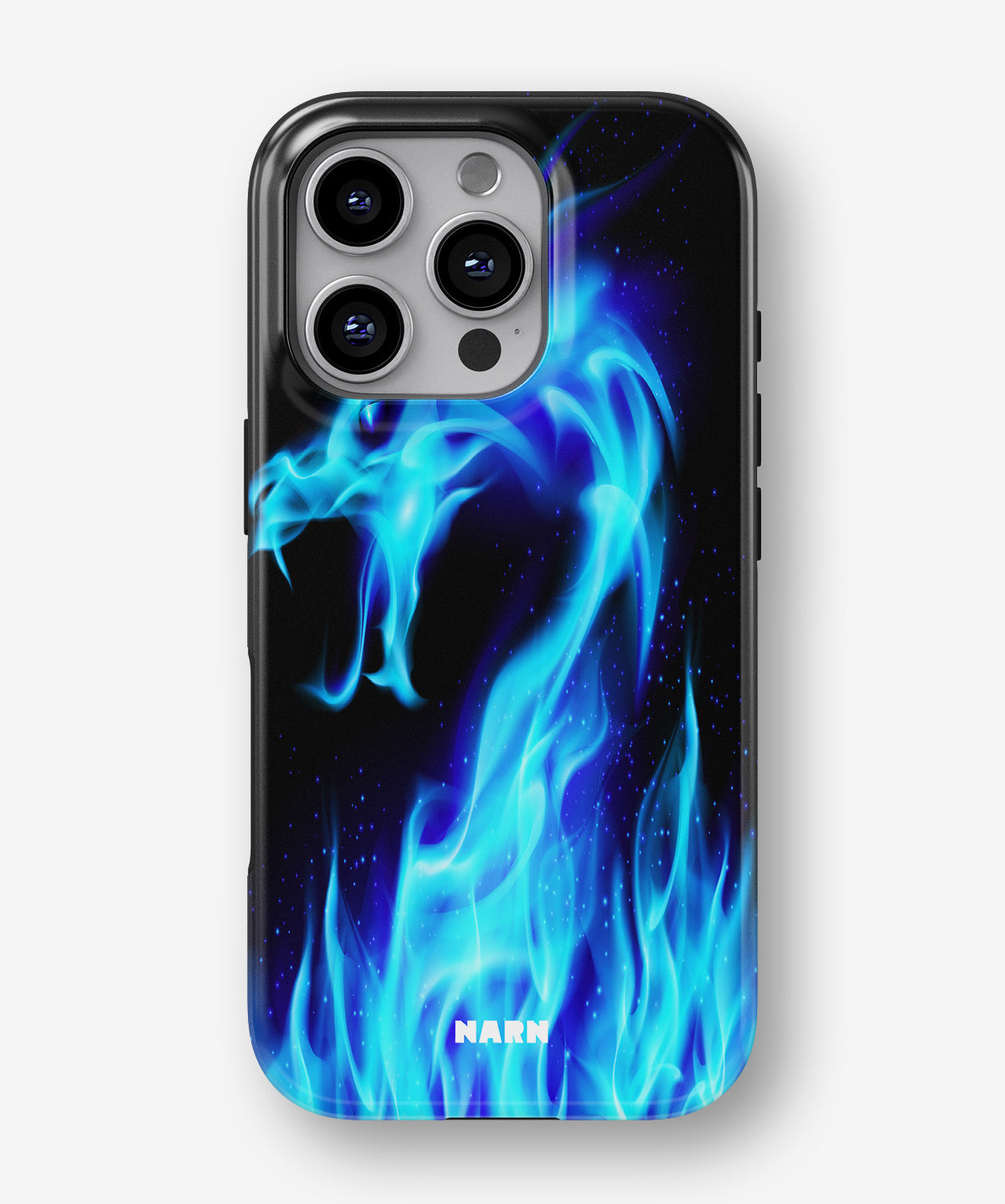 iPhone 16 Pro Max Tough Case – Blue Flames Dragon - View 1