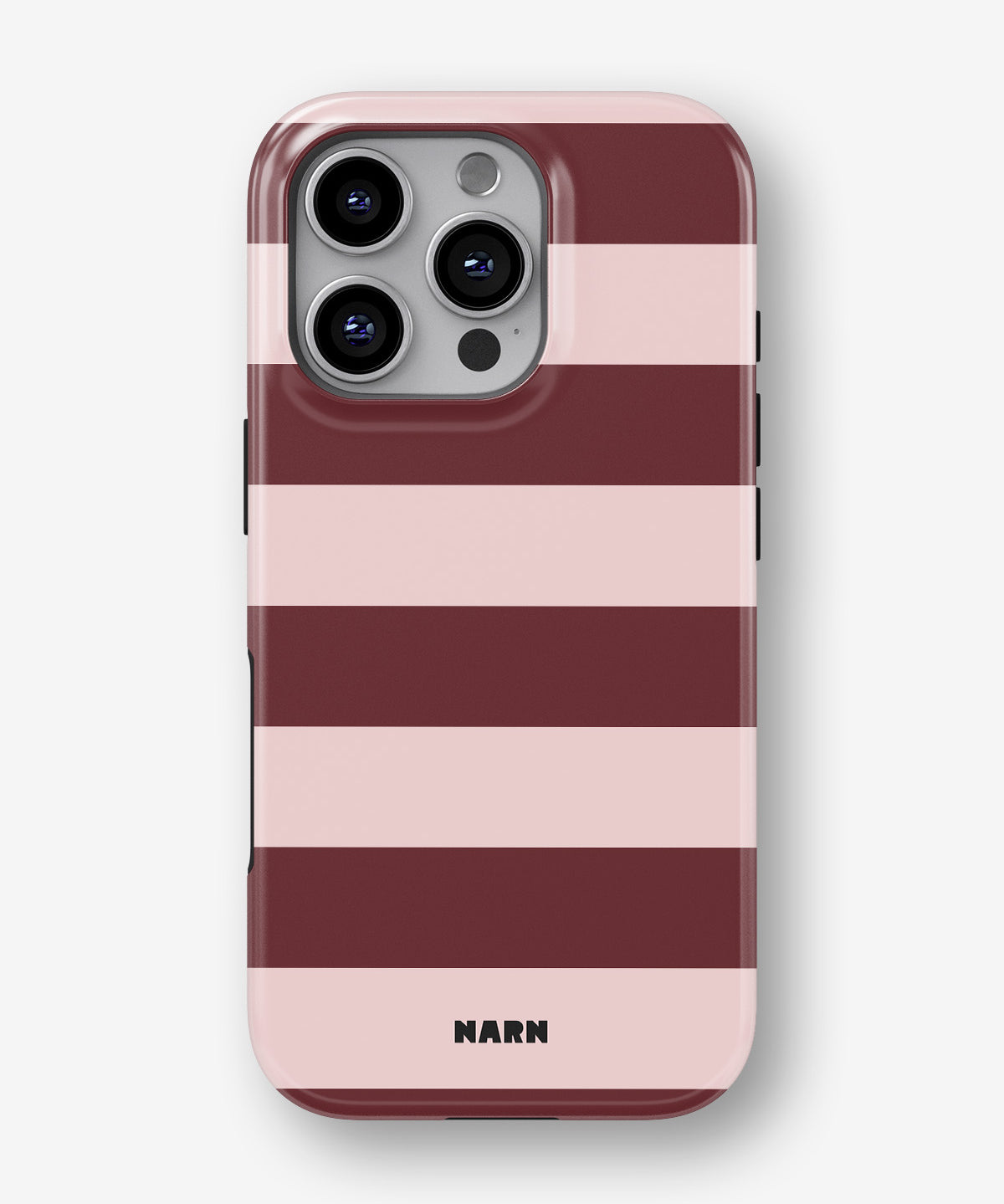 iPhone 16 Pro Max Tough Case – Cranberry Stripe - View 1