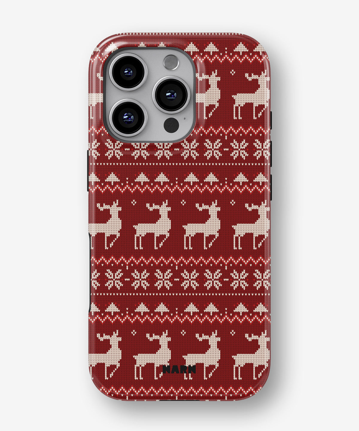iPhone 16 Pro Max Tough Case – Reindeer Knit - View 1