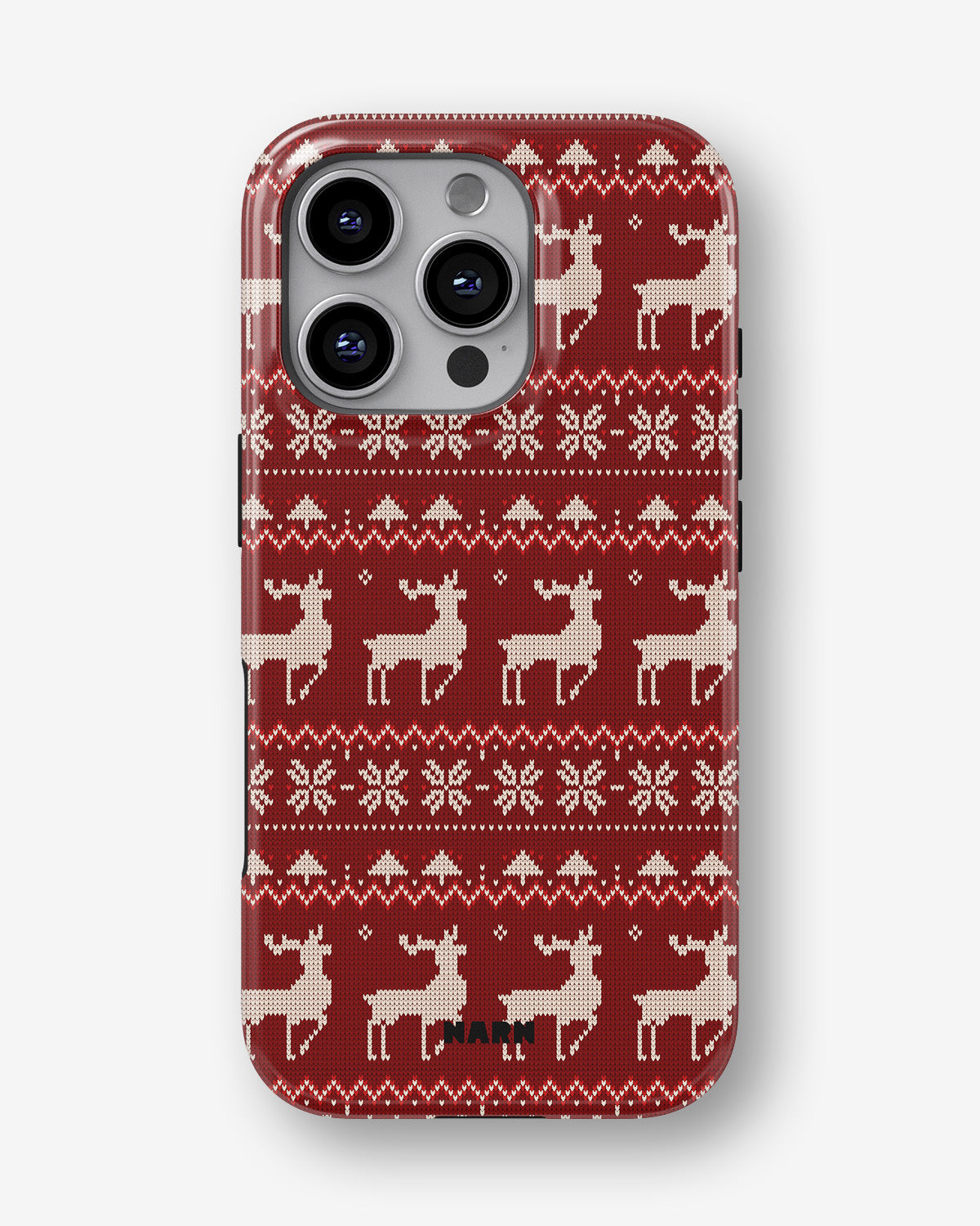 iPhone 16 Pro Max Tough Case – Reindeer Knit - View 1