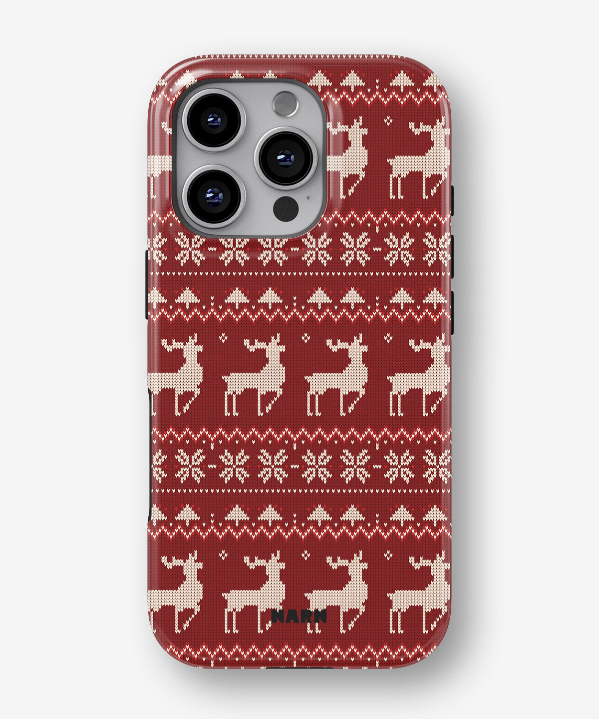 iPhone 16 Pro Max Tough Case – Reindeer Knit - View 1