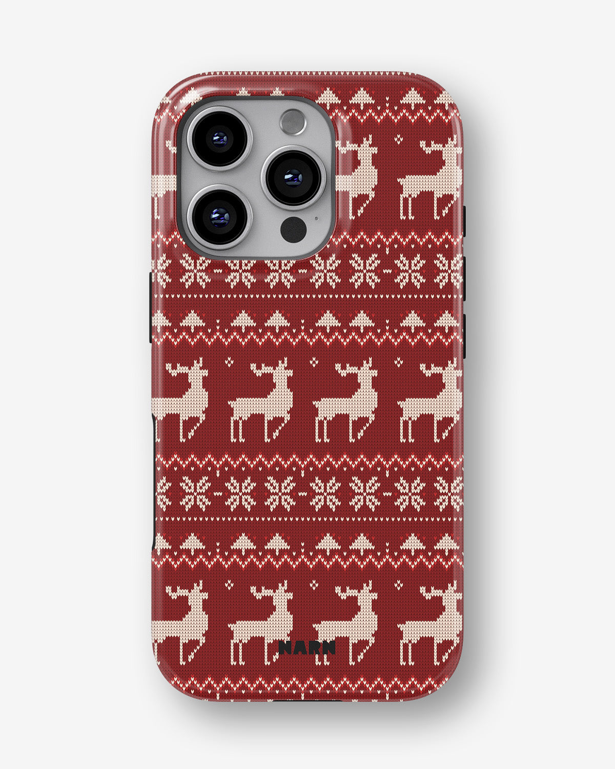 iPhone 16 Pro Max Tough Case – Reindeer Knit - View 1