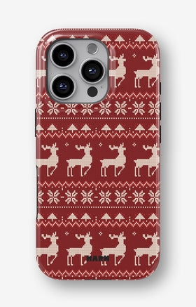 iPhone 16 Pro Max Tough Case – Reindeer Knit - View 1