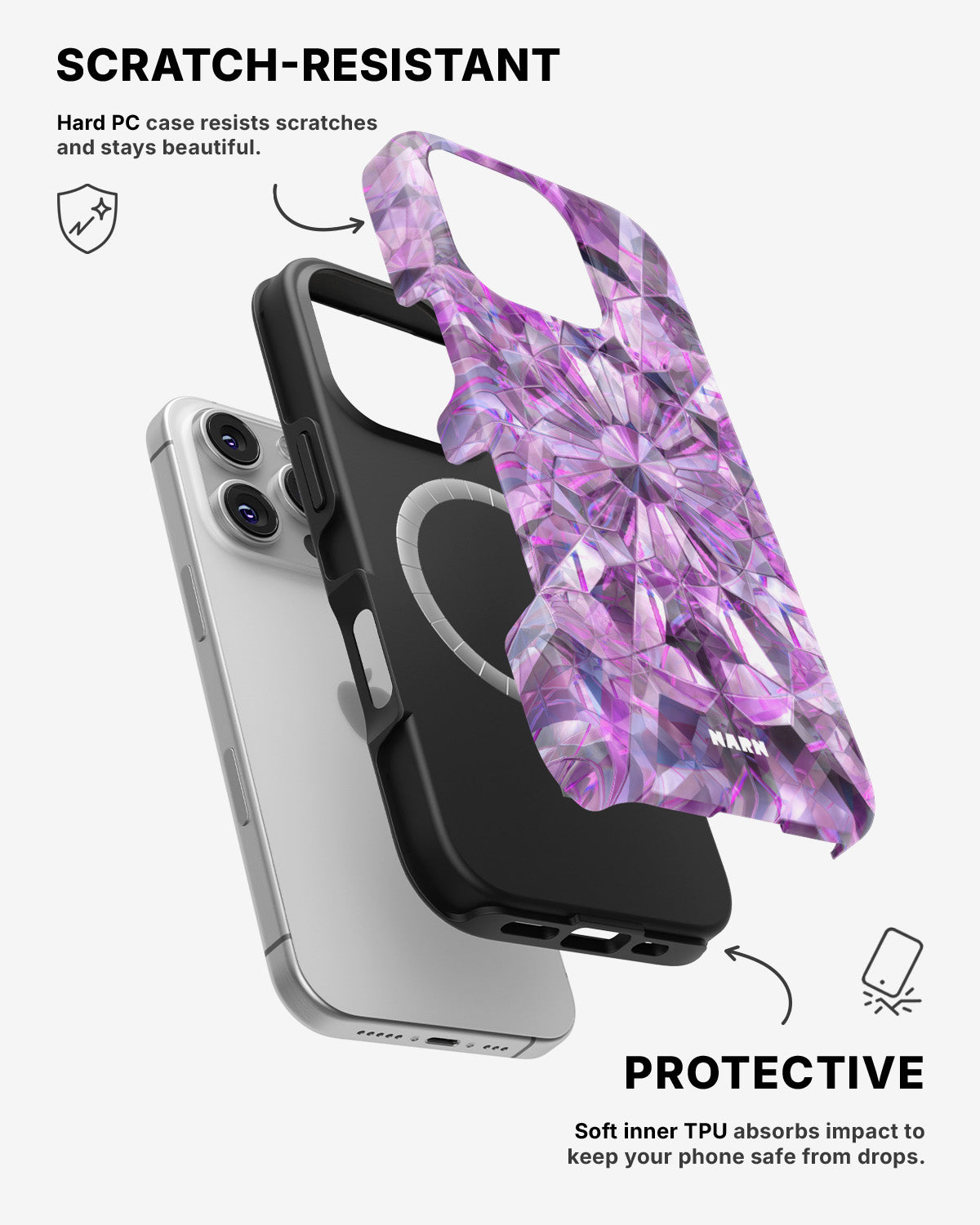 iPhone 16 Pro Max Tough Case – Lavender Crystals - View 2