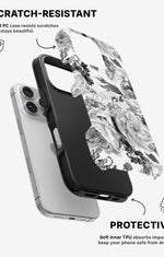 iPhone 16 Pro Max Tough Case – Black & White Bloom - View 2