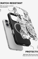 iPhone 16 Pro Max Tough Case – Black & White Bloom - View 2