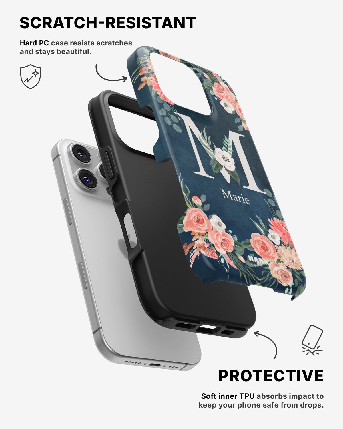 iPhone 16 Pro Max Tough Case – Custom - Floral - View 2
