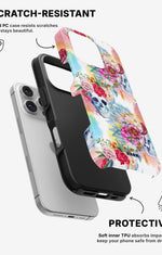 iPhone 16 Pro Max Tough Case – Flowered Skulls - View 2
