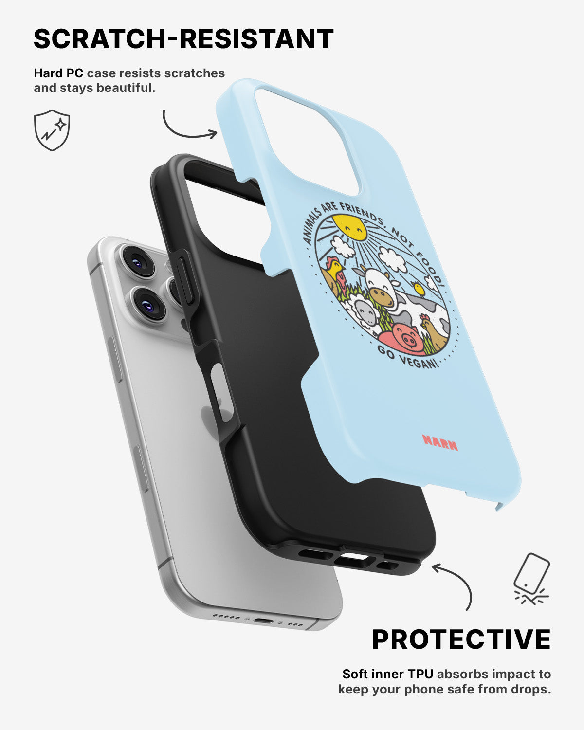 iPhone 16 Pro Max Tough Case – Friends, Not Food - View 2