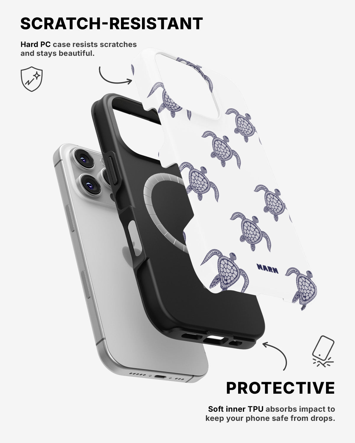 iPhone 16 Pro Max Tough Case – Blue Turtles - View 2