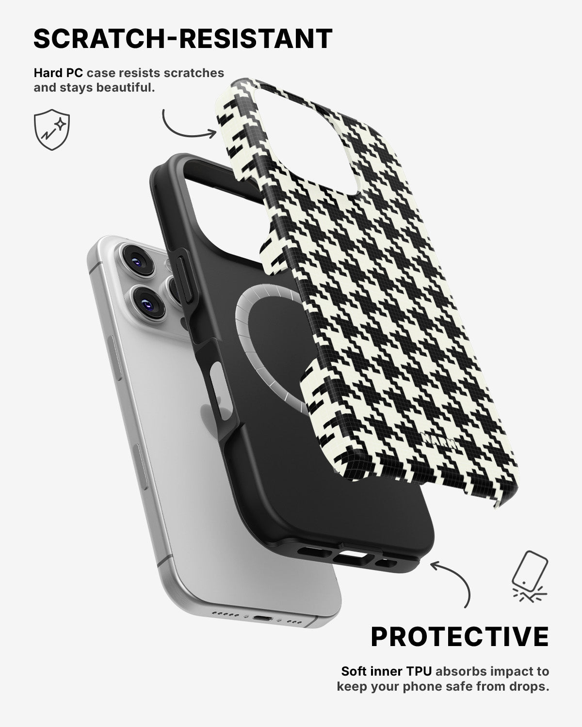 iPhone 16 Pro Max Tough Case – Houndstooth - View 2