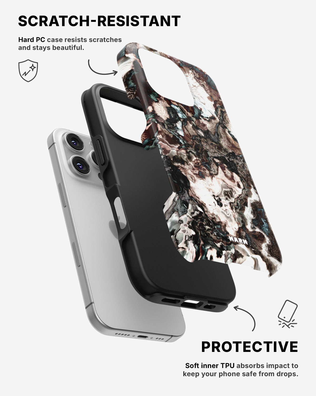 iPhone 16 Pro Max Tough Case – Marble Brown - View 2