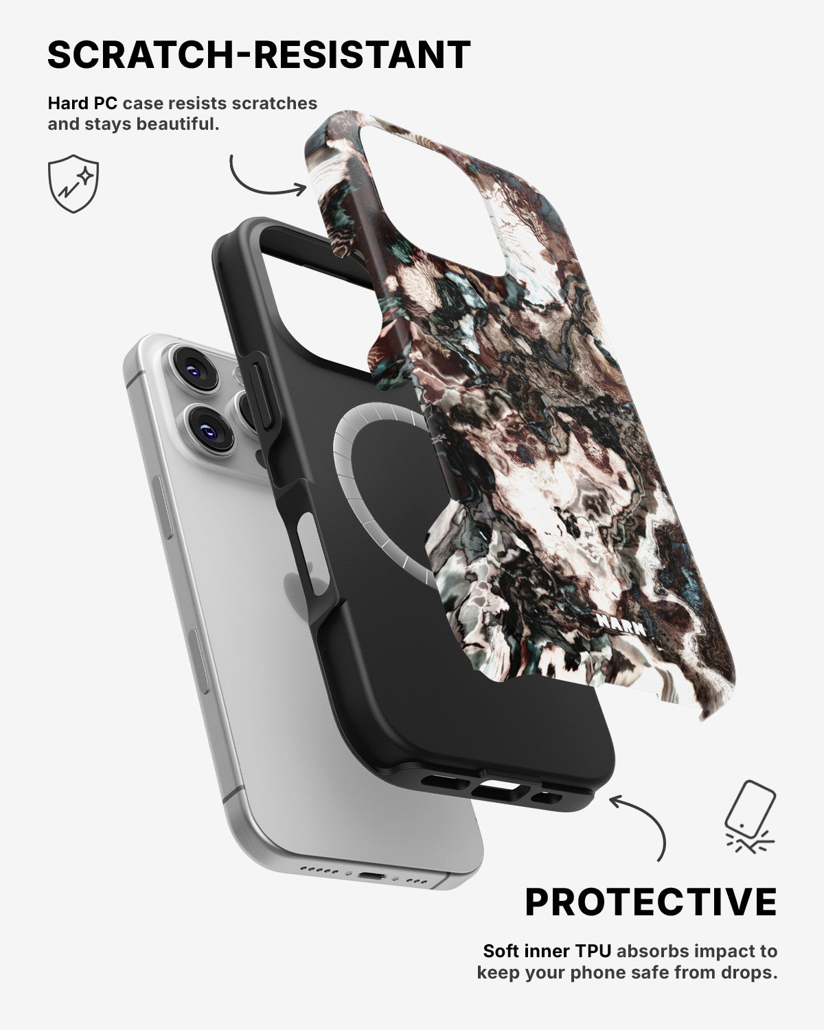 iPhone 16 Pro Max Tough Case – Marble Brown - View 2