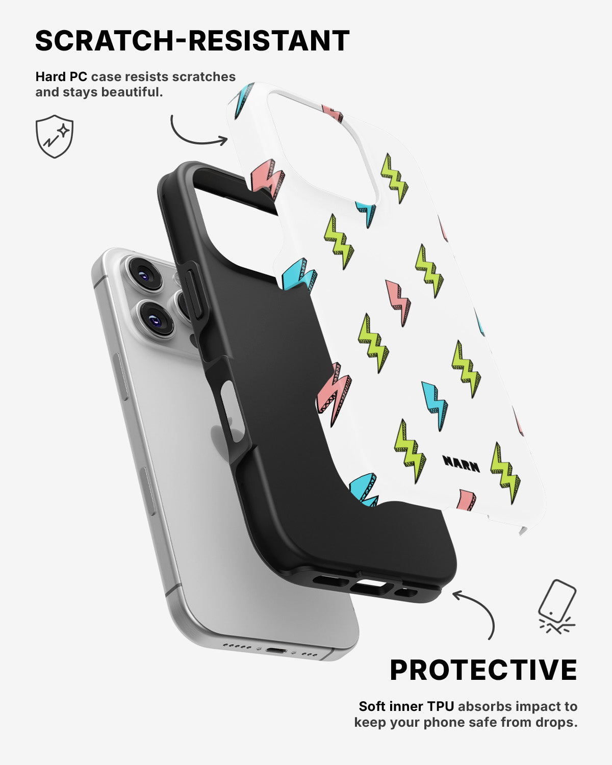 iPhone 16 Pro Max Tough Case – Lightning Bolts - View 2