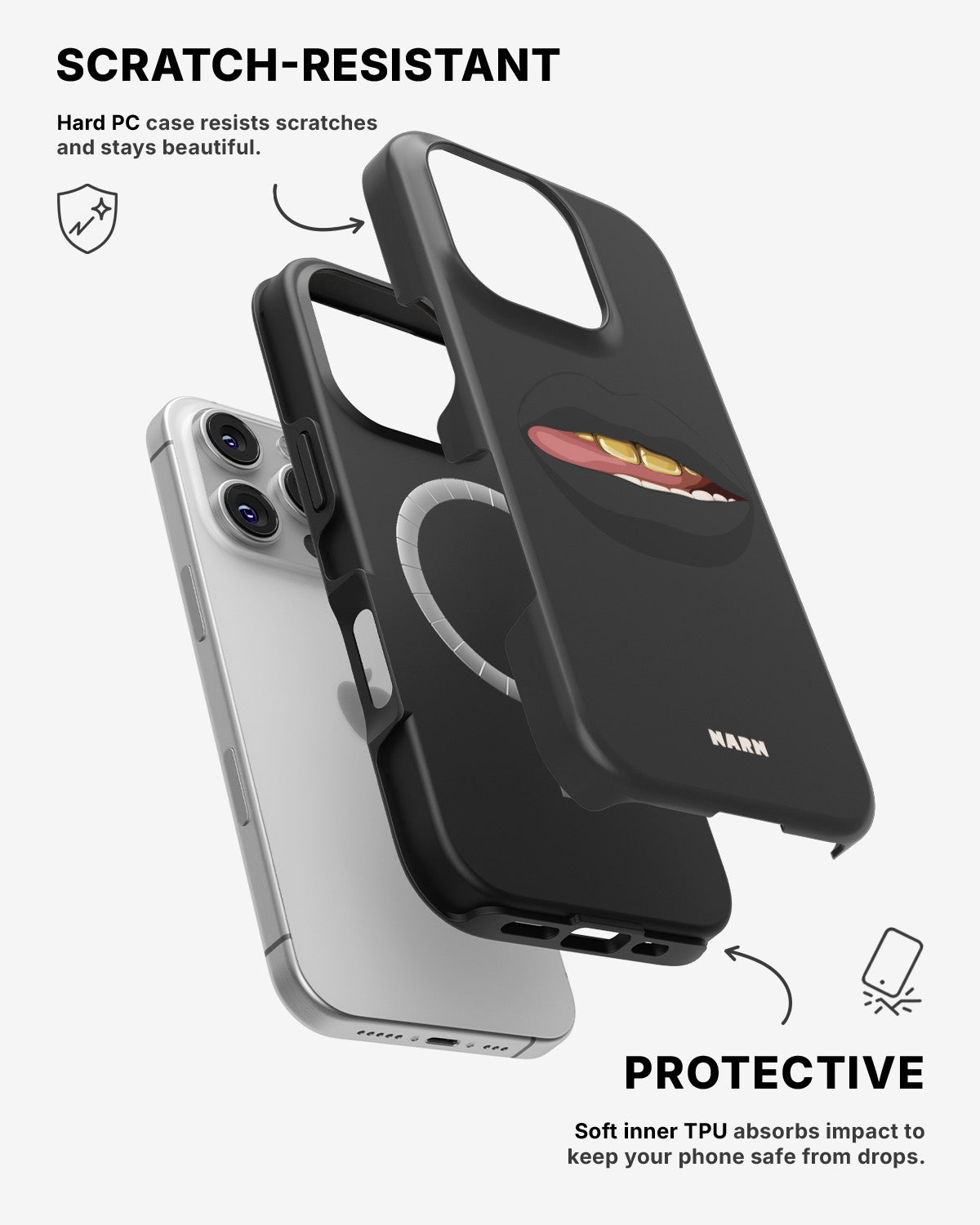 iPhone 16 Pro Max Tough Case – Golden Lips - View 2