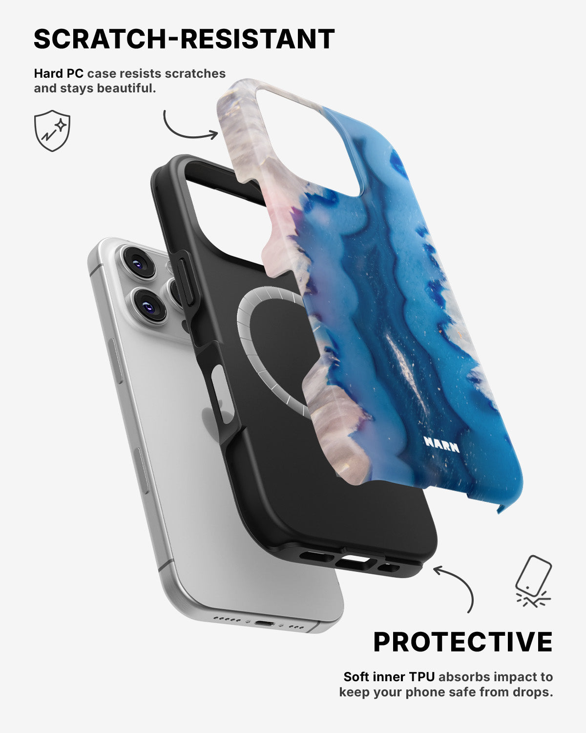 iPhone 16 Pro Max Tough Case – Blue Agate - View 2