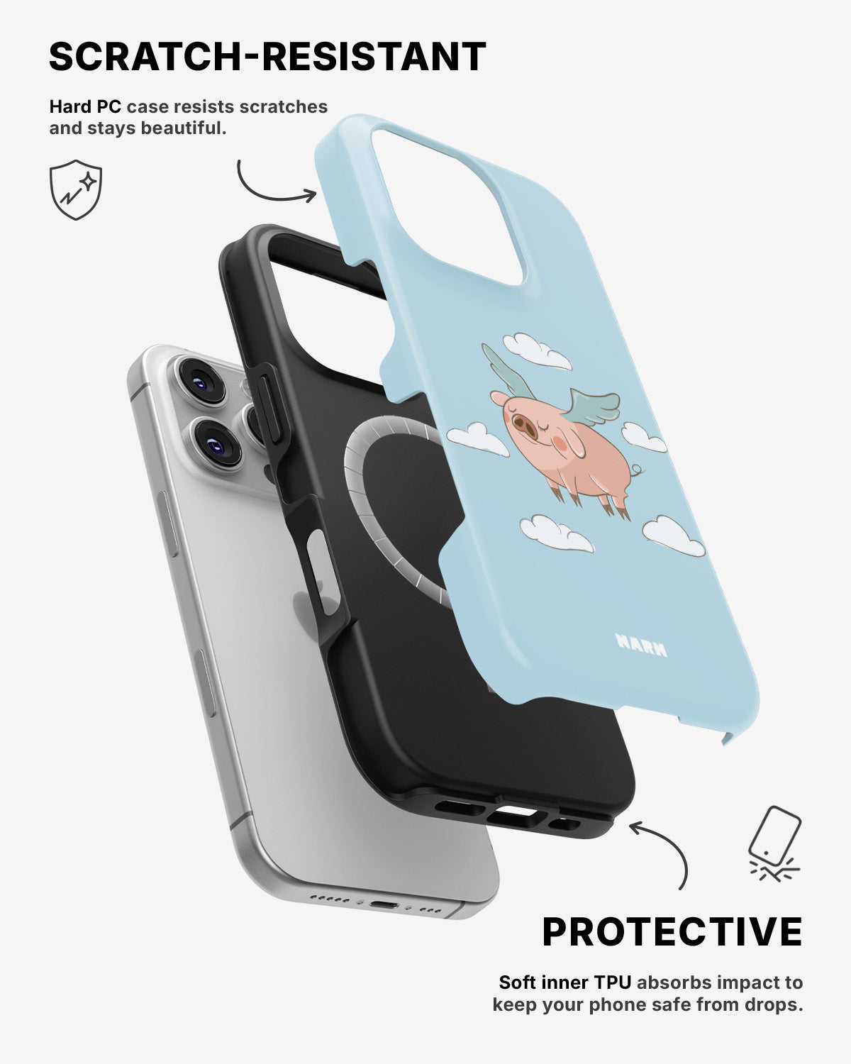 iPhone 16 Pro Max Tough Case – Dreamy Pig - View 2