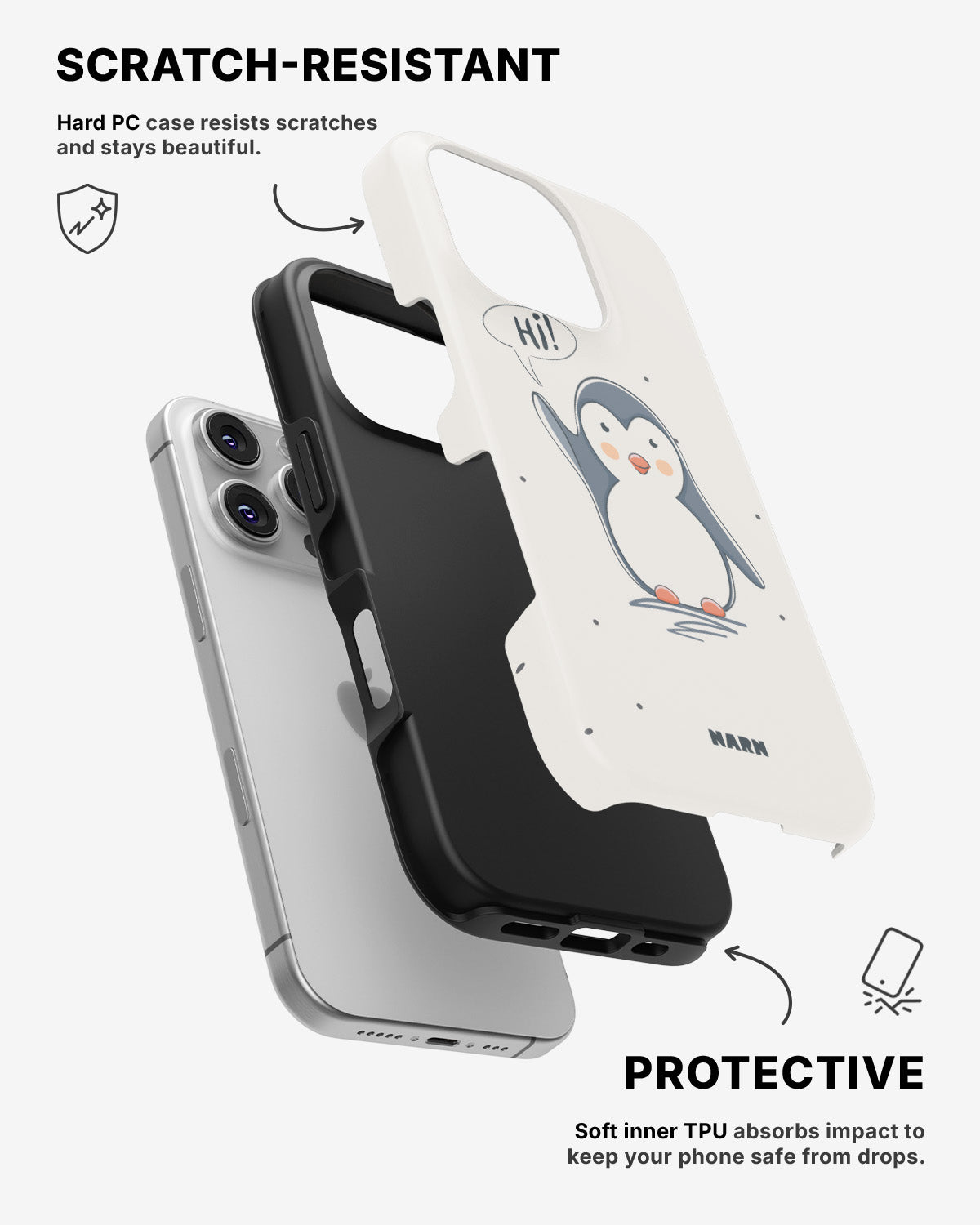 iPhone 16 Pro Max Tough Case – Cute Penguin - View 2
