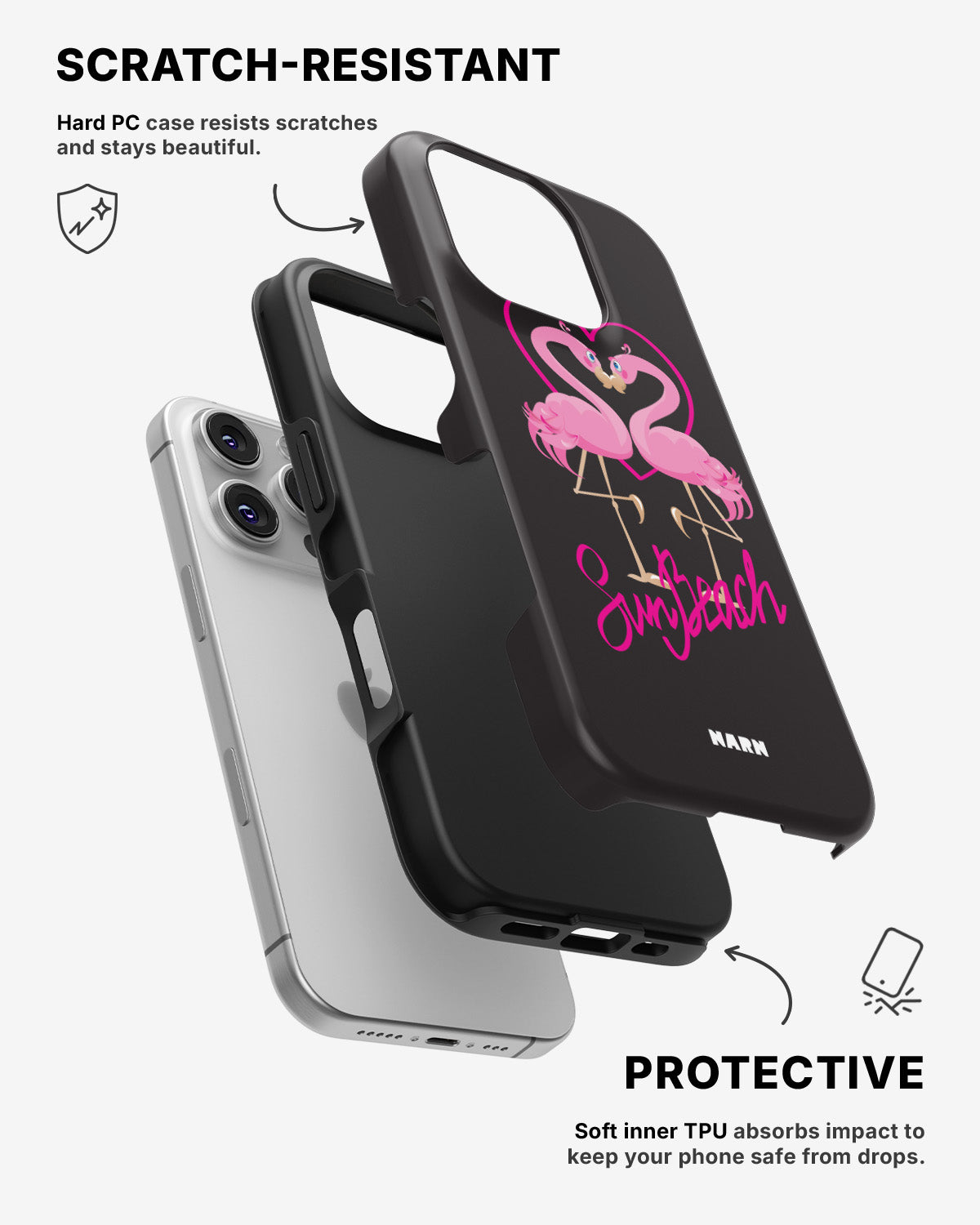 iPhone 16 Pro Max Tough Case – Beach Flamingo - View 2