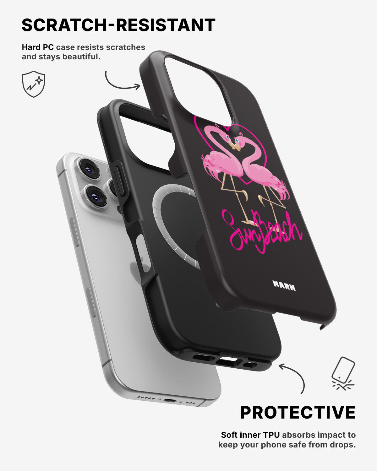 iPhone 16 Pro Max Tough Case – Beach Flamingo - View 2